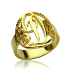Yaffie ™ Custom Made Personalised Script Framed Monogram Ring Cut Out
