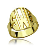 Yaffie™ Custom-Made Personalised Block Circle Monogram Ring