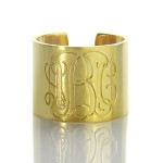 Yaffie ™ Customised Script Monogram Cuff Ring - Personalised Gifts