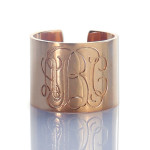 Yaffie ™ Custom Made Personalised Engraved Monogram Cuff Ring