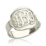 Yaffie ™ Custom-Made Personalised Monogram Ring with Engraved Design
