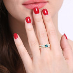 Yaffie™ Custom-Made Personalised Flower Engagement Birthstone Name Ring