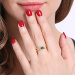 Yaffie ™ Custom Personalised Birthstone Name Ring with Flower Design for Engagements