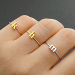 Yaffie ™ Custom-Made Personalised Midi Initial Letter Ring