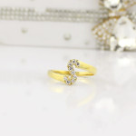 Yaffie ™ Custom-Made Personalised Birthstone Initial Ring