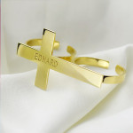 Yaffie ™ Custom-Made Two-Finger Cross Ring with Personalised Engraving