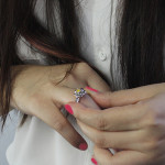 Custom Birthstone Promise Ring with Personalised Engraving - Handcrafted by Yaffie™