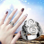 Yaffie ™ Custom-Made Personalised Monogram Ring with Fancy Design