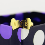 Yaffie ™ Custom Made Personalised Engraved Double Heart Letter Ring