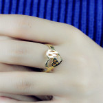 Yaffie ™ Custom-Made Double Initial Heart Ring - Personalised for You