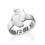 Yaffie ™ Custom Personalised Engraved Baby Feet Ring