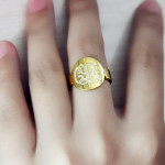 Yaffie ™ Custom-Made Personalised Engraved Script Monogram Initial Ring