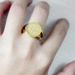 Yaffie™ Custom Made Personalised Circle Monogram Signet Ring