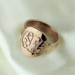 Yaffie ™ Custom Made Personalised Engraved Script Monogram Ring