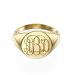 Yaffie ™ Custom Made Engraved Monogram Signet Ring for Personalisation