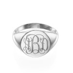 Yaffie ™ Custom Made Engraved Monogram Signet Ring for Personalisation