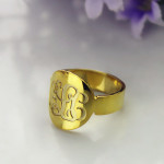 Custom Yaffie ™ Engraved Monogram Initial Ring - Personalised Design
