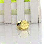 Yaffie ™ Customised Engraved Circle Monogram Signet Ring - Personalised to Perfection