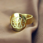 Custom Yaffie ™ Engraved Monogram Initial Ring - Personalised Design