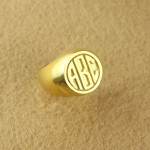 Yaffie™ Custom Made Personalised Signet Ring with Block Monogram