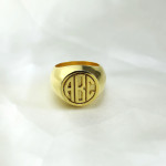Yaffie™ Custom Made Personalised Signet Ring with Block Monogram