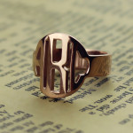 Customizable Circle Block Monogram Ring with 3 Initials - Handcrafted by Yaffie™