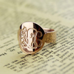 Custom Yaffie ™ Engraved Monogram Initial Ring - Personalised Design