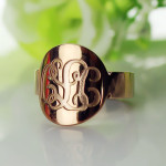 Yaffie ™ Custom Made Personalised Engraved Script Monogram Ring