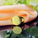 Yaffie™ Custom Made Personalised Circle Monogram Signet Ring