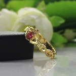 Yaffie ™ Custom Modern Claddagh Rings for Women with Birthstone Names for a Personal Touch