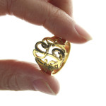 Yaffie ™ Custom-made Hand-drawn Monogram Ring Gifts with Personalization