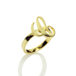 Yaffie ™ Customizable Carrie Initial Letter Ring - Personalised Design