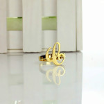 Yaffie ™ Customizable Carrie Initial Letter Ring - Personalised Design