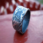 Yaffie ™ Customised Rocky Outcrop Broad Ring - Expertly Crafted and Personalised