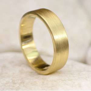 Yaffie™ Custom Mens Wedding Ring with Spun Silk Finish for Personal Touch