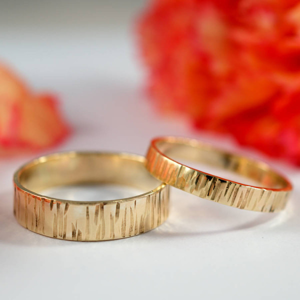 Yaffie ™ Custom Personalised Bark Effect Rings to Your Liking