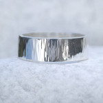 Yaffie ™ Custom Made Hammered Ring with Tree Bark Finish - Personalised