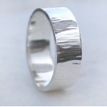 Yaffie ™ Custom Made Hammered Ring with Tree Bark Finish - Personalised