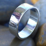 Yaffie ™ Custom Made Hammered Ring with Tree Bark Finish - Personalised