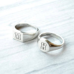 Yaffie ™ Custom-Made Personalised Round Initial Signet Ring