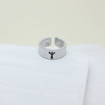 Yaffie ™ Customised Personalised Viking Rune Initial Talisman Ring